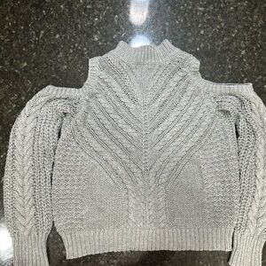 Aeropostale Heather Gray Off-Shoulder Sweater